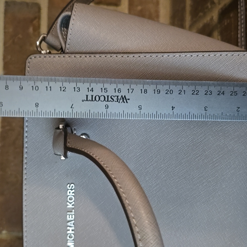 Michael Kors‎ Selma Silver Satchel Purse w/Handles Removable Shoulder Strap - Picture 7 of 10